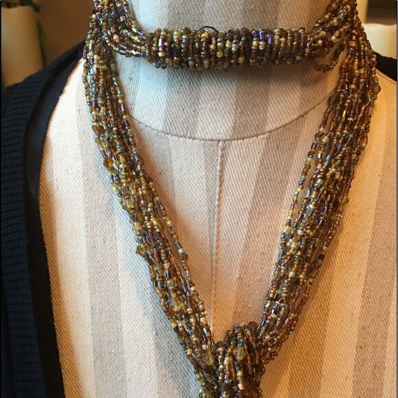 BEADED NECKLACE, Neck Tie or Sash! - Picture 5 of 11